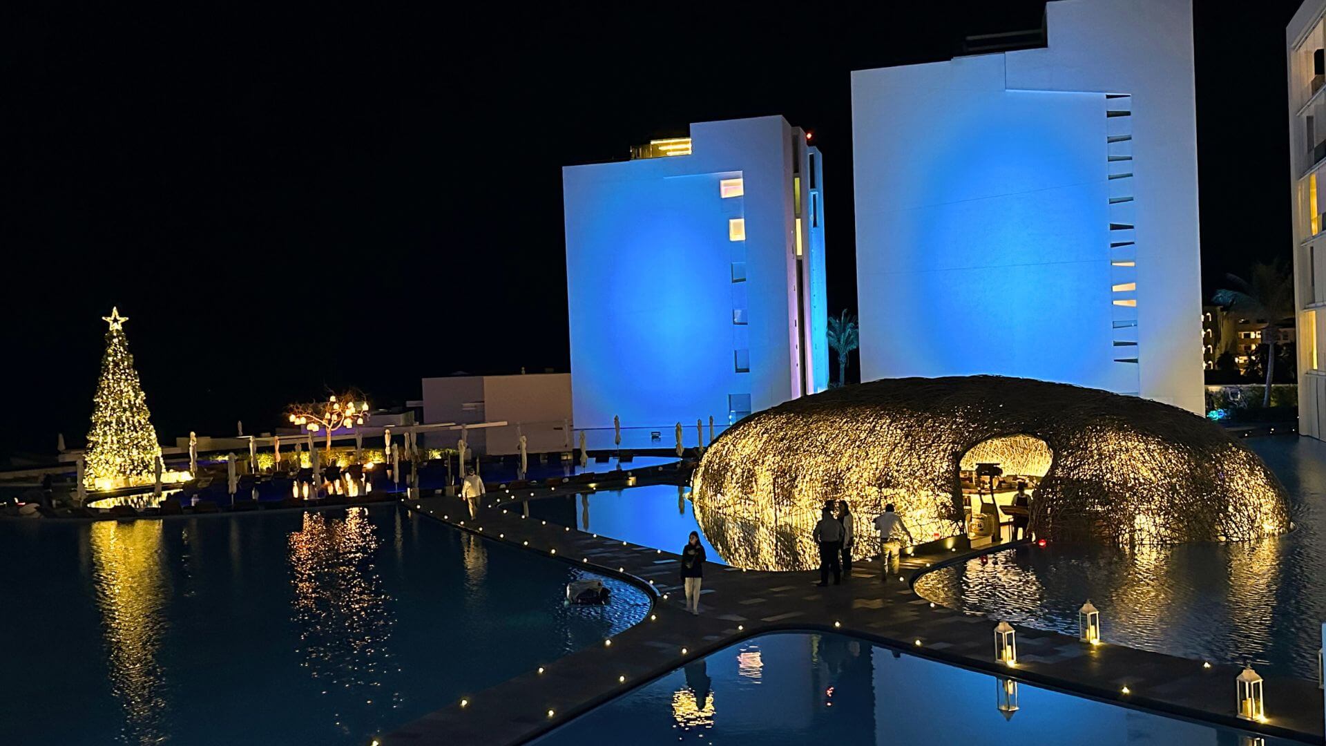 An evening view of the nest at the Viceroy hotel in Cabo San Lucas.